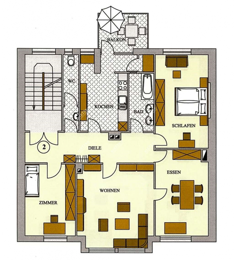 ARI-9328-Grundriss-1.OG - Großraumwohnung in LB Mitte, Balkon, ohne Stellplatz – vermietet