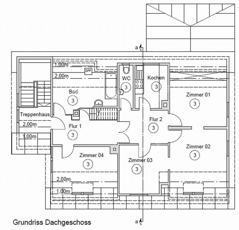 ARI-9192-Grundriss-DG - Teilrenovierte DG.-Wohnung + Dachboden + Stellplatz günstig abzugeben