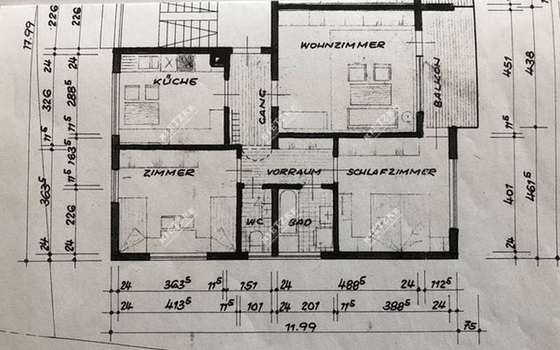 ARI-10947-Grundriss - Helle, freundliche neu renovierte 3 Zi.-Wohnung mit Balkon und Aussenstellplatz