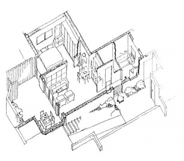 Reduziert-Kapitalanlage, gemütliche 2 Zi. ETW, Terrasse, TG- und Aussenstellplatz, z. Zt. vermietet - ARI-10945-Grundriss-3D (4464)