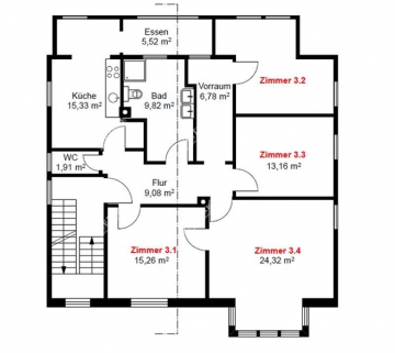Helle, geräumige WG-Zimmer für Studenten oder Monteure - ARI-10957-OG-Grundriss-Nr (4556)