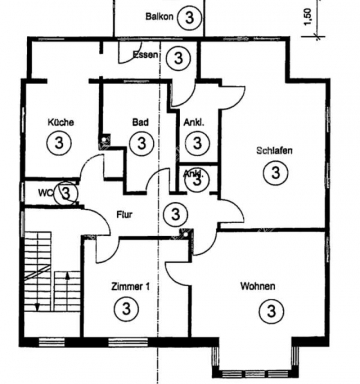 Helle, geräumige WG-Zimmer für Studenten oder Monteure - ARI-10957-OG-Grundriss (4557)