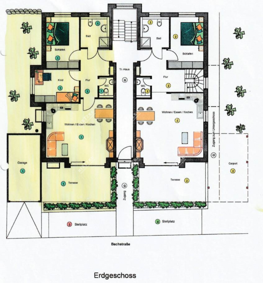 ARI-9392-19 - Moderne, neuwertige 3 Zimmerwohnung mit Terrasse, Garten und Garage