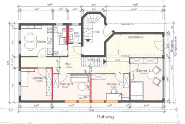 Raumwunder, Büroräume auf 2 Ebenen mit viel Platz, 7 Räume, EBK, Garage und Stellplatz - ARI-10951-Grundriss-EG (4459)
