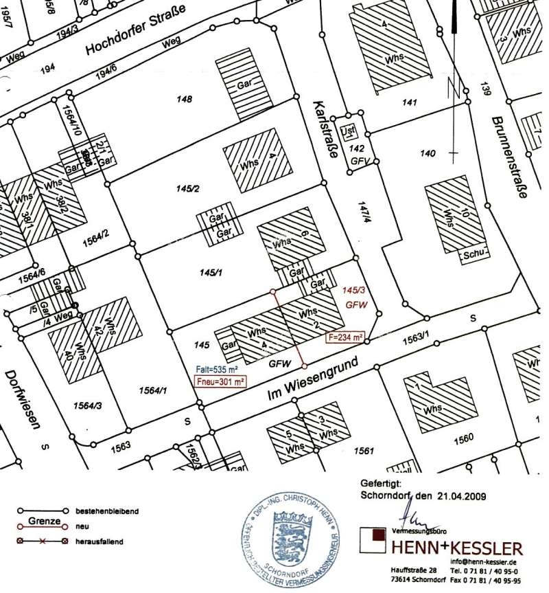 ARI-9322-Lageplan-1 - Vermietete DHH mit Garten und Garage in Ortsrandlage